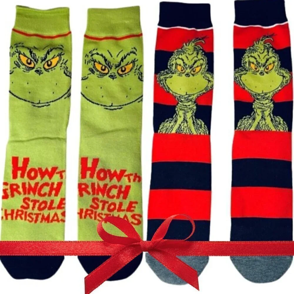 NWT Lot of 2 Grinch Socks - Size Medium (US 6-10) - Christmas / Holiday Season
